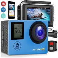 SereneLife 4K Ultra HD WiFi Pro Sport Action Camera - 1080p UHD Sports Mini Digital Video Camcorder Kit w 2 Monitor Screen - Waterproof Case, Strap, Helmet Mount Accessories Inclu