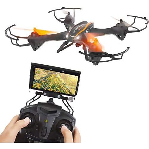  SereneLife 2.4GHz Wireless Predator Quadcopter Drone - WiFi 4 Channel FPV, 6-Gyro RC Quadcopter wHD Camera, Live Video, Headless Mode Function, Low Voltage Alarm, VR Headset-Compatible - Ser