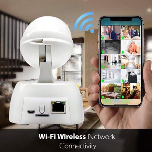  SereneLife Indoor Wireless IP Camera - HD 720p Network Security Surveillance Home Monitoring w Motion Detection, Night Vision, PTZ, 2 Way Audio, iPhone Android Mobile App - PC WiF