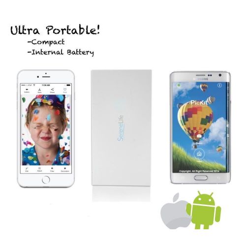  Portable Instant Mobile Photo Printer - Mini Compact Pocket Size Easy for Travel - Wireless Color Picture Printing from Apple iPhone, iPad or Android Smartphone Camera - SereneLife