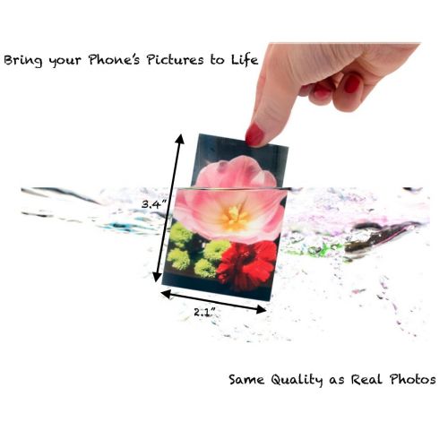  Portable Instant Mobile Photo Printer - Mini Compact Pocket Size Easy for Travel - Wireless Color Picture Printing from Apple iPhone, iPad or Android Smartphone Camera - SereneLife