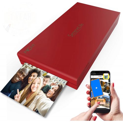  Portable Instant Mobile Photo Printer - Wireless Color Picture Printing from Apple iPhone, iPad or Android Smartphone Camera - Mini Compact Pocket Size Easy for Travel - SereneLife