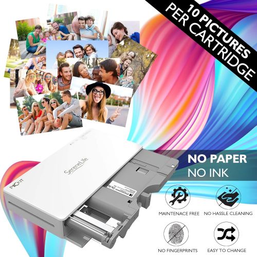  Portable Instant Mobile Photo Printer - Wireless Color Picture Printing from Apple iPhone, iPad or Android Smartphone Camera - Mini Compact Pocket Size Easy for Travel - SereneLife