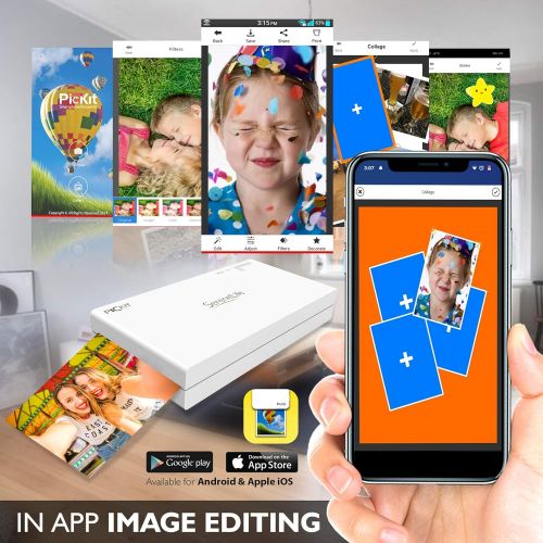  Portable Instant Mobile Photo Printer - Wireless Color Picture Printing from Apple iPhone, iPad or Android Smartphone Camera - Mini Compact Pocket Size Easy for Travel - SereneLife