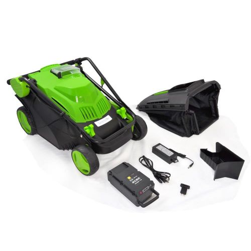  SereneLife Cordless Electric Lawn Mower - Battery Operated, Landscape Edging, 36V Rechargeable Battery, Perfect for Lawns, Gardens, Sidewalks, Walkways - PSLCLM60