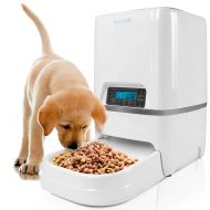 SereneLife Automatic Pet Feeder - Electronic Digital Dry Food Storage Meal Dispenser with Built-in Microphone, Voice Recorder, and Timer Programmable to Feed Cat and Dog and Small
