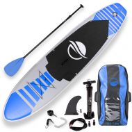 SereneLife Premium Inflatable Stand Up Paddle Board (6 Inches Thick) with SUP Accessories & Carry Bag | Wide Stance, Bottom Fin for Paddling, Surf Control, Non-Slip Deck | Youth &