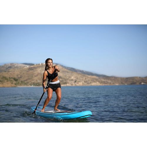  SereneLife 2019 Upgraded 910 Vapor iSUP Inflatable Paddleboard with Leash Pump Paddle and Bag - Adults and Youth Sup Deck Stand Up Paddle Boards Blow Up - 4.72 Thick / 30 Wide