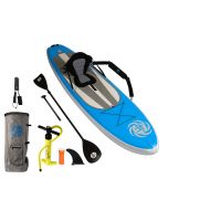SereneLife JLF Inflatable Stand Up Paddle Board Set Includes Paddleboard, Hand Pump, Paddle, Backpack, Carry Strap, Leash and Removable Center Fin