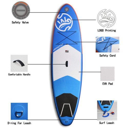  SereneLife Neolife Inflatable Stand Up Paddle Boards | 10.2 Long/11.2 Long | with ISUP Package Waterproof,Repair Kit,Paddle and Hand Pump | Non-Slip Deck Standing Boat for Youth and Adult