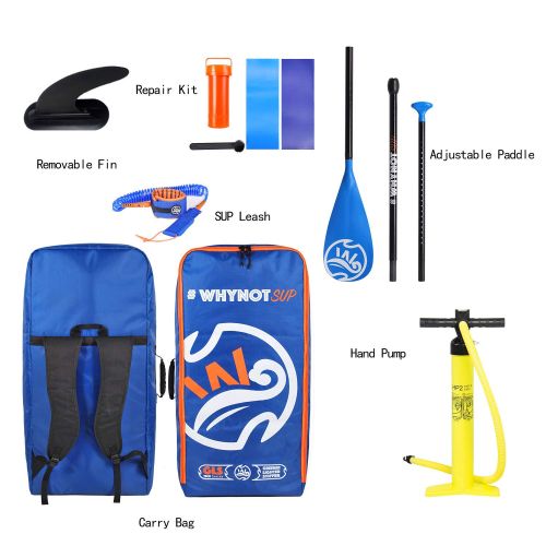  SereneLife Neolife Inflatable Stand Up Paddle Boards | 10.2 Long/11.2 Long | with ISUP Package Waterproof,Repair Kit,Paddle and Hand Pump | Non-Slip Deck Standing Boat for Youth and Adult