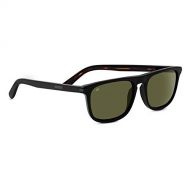Serengeti 8154 Leonardo Sunglasses, Shiny BlackDark Tortoise Frame, Polarized 555nm Lens