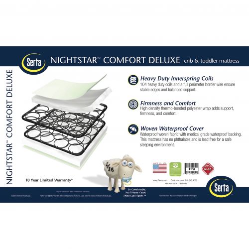  Serta Nightstar Comfort Deluxe Crib and Toddler Mattress - Multi by Serta