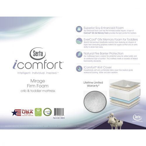  Serta iComfort Mirage Firm Foam Crib and Toddler Mattress - Multi by Serta