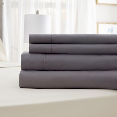  Serta Perfect Sleeper Smart Comfort Sheet Set with Nanotex, Bed Sheets for All Mattress Sizes, Moisture Wicking Sheets, Double Brushed Bed Sheets (Full, Dark Gray)