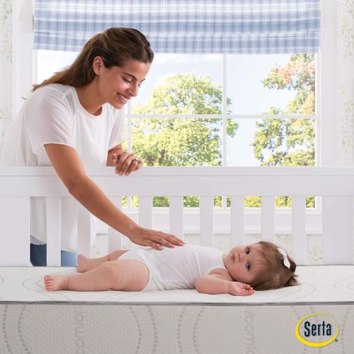  Serta iComfort Dawn Mist Firm Memory Foam Crib and Toddler Mattress | Waterproof | GREENGUARD Gold Certified (NaturalNon-Toxic)