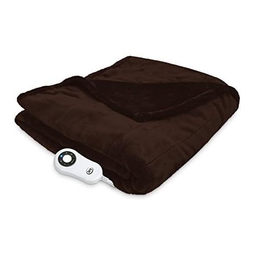  Serta 861058 Silky Plush Heated-with 5 Setting Controller, 40 x 70, Chocolate