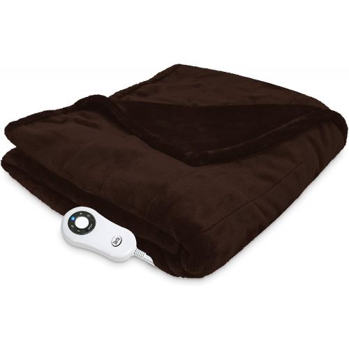  Serta 861058 Silky Plush Heated-with 5 Setting Controller, 40 x 70, Chocolate