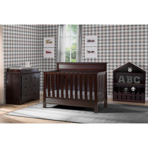  Serta Fall River 4-in-1 Convertible Baby Crib, Dark Chocolate