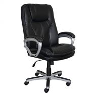 Serta Executive Big and Tall Office Chair in Faux Black Leather