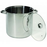 ServerUSA Stainless Stockpot with Glass Lid 20Qt Tempered