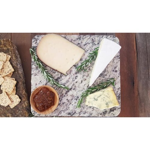  Serving Slabs Handmade Reclaimed Granite Cheeseboard with Rough Chiseled Edge, 12 x 10, White