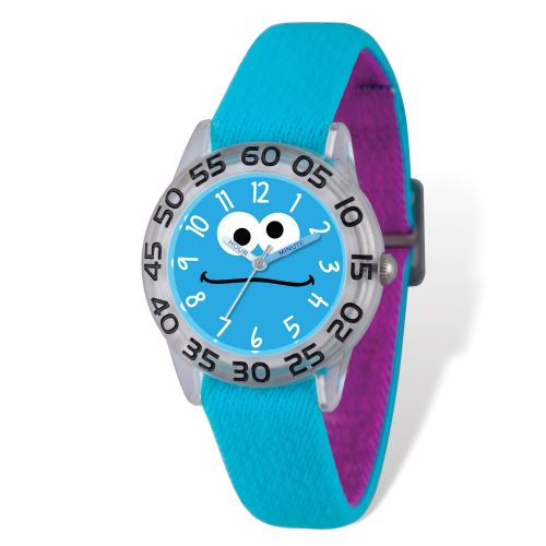  Sesame Street Kids Cookie Monster Blue Time Teacher Watch