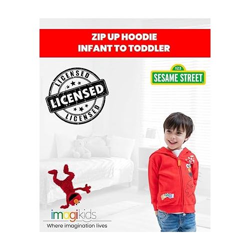  Sesame Street Elmo Fleece Zip Up Hoodie Infant to Toddler