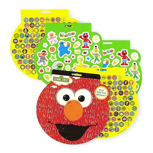  Sesame Street Shaped Sticker Book, Over 300 Stickers, 4 Sheets, Elmo