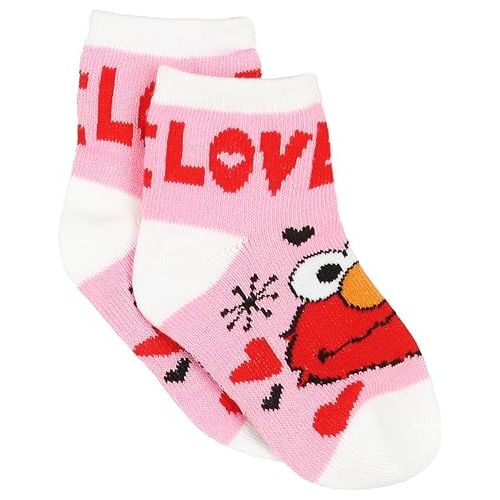  Sesame Street Elmo Abby Toddler Girls 6 pack Quarter Socks