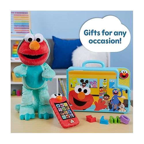  SESAME STREET Learn with Elmo Pretend Play Phone, Learning and Education, Officially Licensed Kids Toys for Ages 2 Up by Just Play