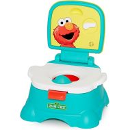 Sesame Street Elmo Hooray! 3-in-1 Potty Chair, Toilet Trainer, and Step Stool, Pretend Flush Handle, Gender Neutral Toddler Potty for Boys & Girls - Blue