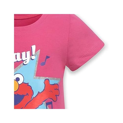  Sesame Street Elmo Girls’ Birthday T-Shirt for Infant and Toddler - Red