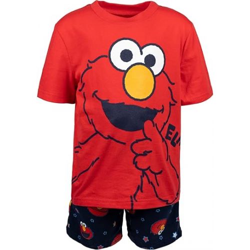  Sesame Street Elmo Cookie Monster T-Shirt and Shorts Outfit Set Infant to Toddler