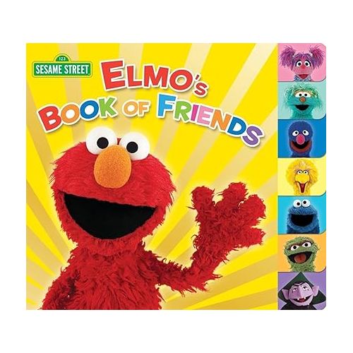  Sesame Street Elmo's Book of Friends 2 Pack T-Shirts and Board Book Set Infant to Little Kid Sizes (12 Months - 7-8)