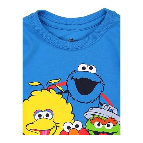  Sesame Street Elmo and Cookie Monster Boys T-Shirt for Infant and Toddlers - Blue or Red