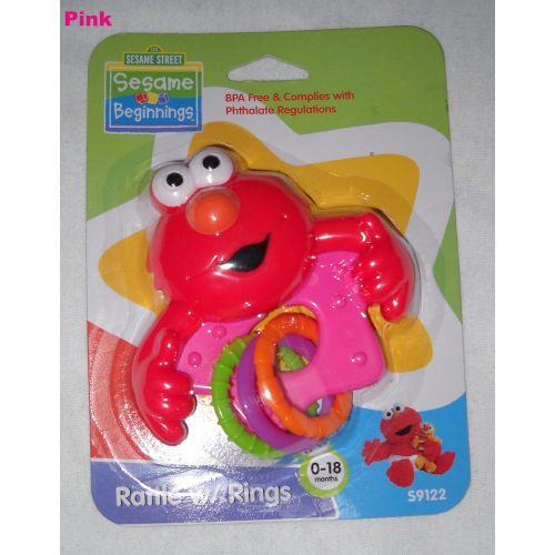  [아마존베스트]Sesame Street Elmo Rattle with Rings, BPA Free