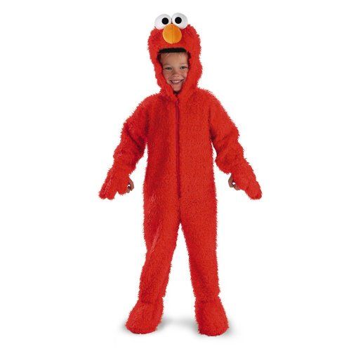  할로윈 용품Sesame Street Elmo Deluxe Plush - Size: 3T-4T , Red