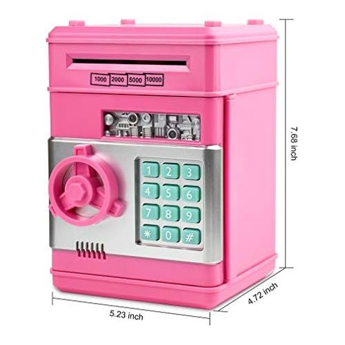  [아마존베스트]Setibre Piggy Bank, Electronic ATM Password Cash Coin Can Auto Scroll Paper Money Saving Box Toy Gift for Kids