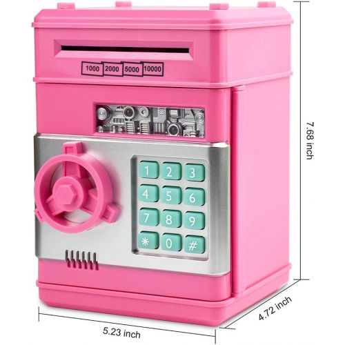  [아마존베스트]Setibre Piggy Bank, Electronic ATM Password Cash Coin Can Auto Scroll Paper Money Saving Box Toy Gift for Kids