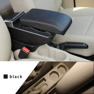 Seven Maite Car Armrest Box Cover Center Console Armrest Box Oversized Storage Space Built-in LED Light, Removable Ashtray with Water Cup Holder for Nissan Sentra/Sylphy 2006-2016 Black
