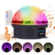 Seven Stars Mini Rotating Disco Light,RGBW Moving Head Stage Light with Full Color LED Strobe Light Bar Sound Activated,Master-slave, Auto Running for Bars Disco hall Performance Places (UV Pa