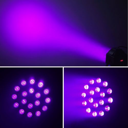  Seven Stars Mini Rotating Disco Light,RGBW Moving Head Stage Light with Full Color LED Strobe Light Bar Sound Activated,Master-slave, Auto Running for Bars Disco hall Performance Places (UV Pa