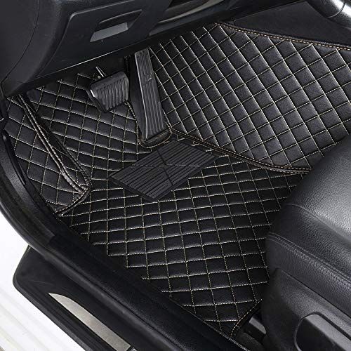  Seven-flower Custom Car floor mat Front & Rear Liner 8 Colors with Gold Lines for Buick LaCross 2009-2015(Beige)