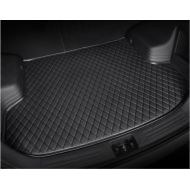 Seven-flower Leather Car Rear Trunk Mat Waterproof Handmade Cargo Liner for Audi A7 2012-2018(Black)