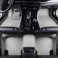 Seven-flower Custom Car floor mat Front & Rear Liner 8 Colors with Gold Lines for Mercedes-Benz GLK 350 2008-2011(Grey)