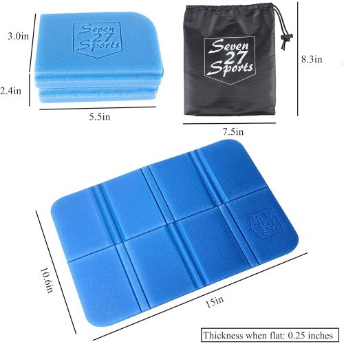  Seven27Sports 4-Pack Waterproof Outdoor Foldable Foam Pads Plus 4 Storage Bags - a Sit Upon Foam Camping Pad and Sit Pad Bleacher Cushion (Outdoor Gear)