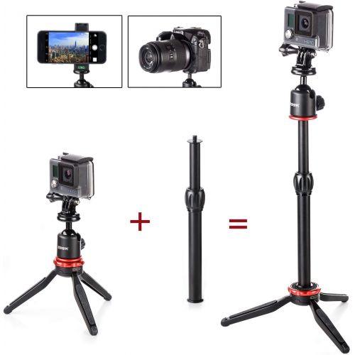 Sevenoak Phone Tripod Stand & Selfie Stick Tripod with 360° Panning Ball & Extendable Grip for Canon Nikon DSLR Camera GoPro iPhone 12,11/Xs, Galaxy S10/S9/S9 YouTube Podcast Video Livestre