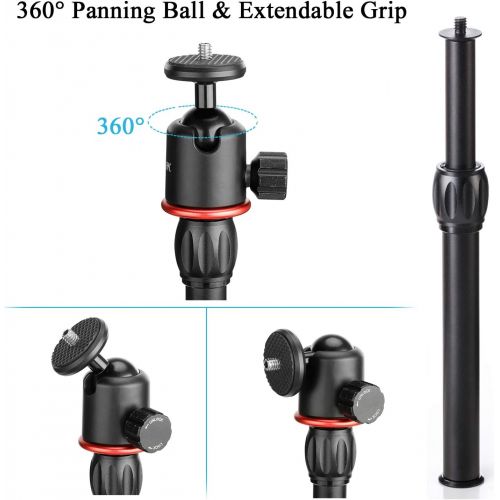  Sevenoak SK-T1 Lightweight Folding Aluminum Mini Tripod Travel with 360° Panorama Ball & Extendable Grip for Smartphone GoPro Action Canon Nikon DSLR Camera YouTube Vlog Selfie Vid