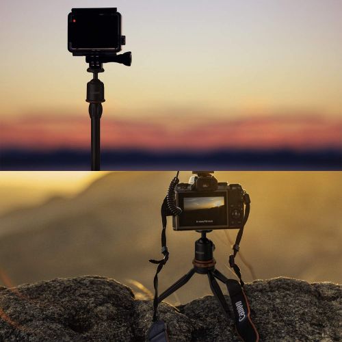  Sevenoak SK-T1 Lightweight Folding Aluminum Mini Tripod Travel with 360° Panorama Ball & Extendable Grip for Smartphone GoPro Action Canon Nikon DSLR Camera YouTube Vlog Selfie Vid
